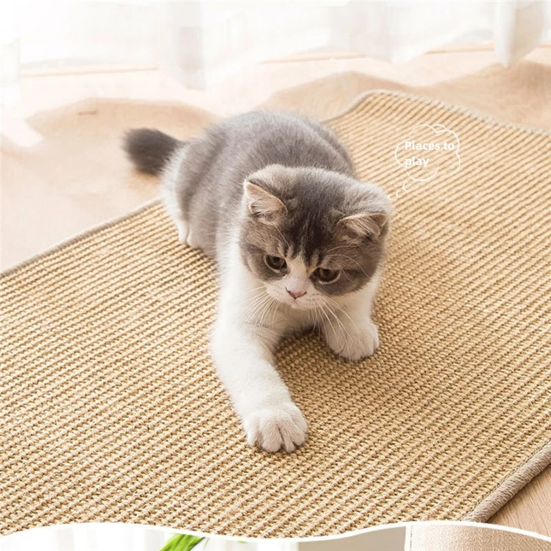 Working Couch Cat Scratch Guards Mat Hook and Loop Fastener Cat Scraper for Cats Tree Cat Scratcher Sisal Sofa Mats Furniture Protector
