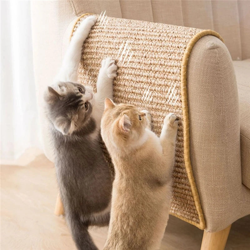 Working Couch Cat Scratch Guards Mat Hook and Loop Fastener Cat Scraper for Cats Tree Cat Scratcher Sisal Sofa Mats Furniture Protector