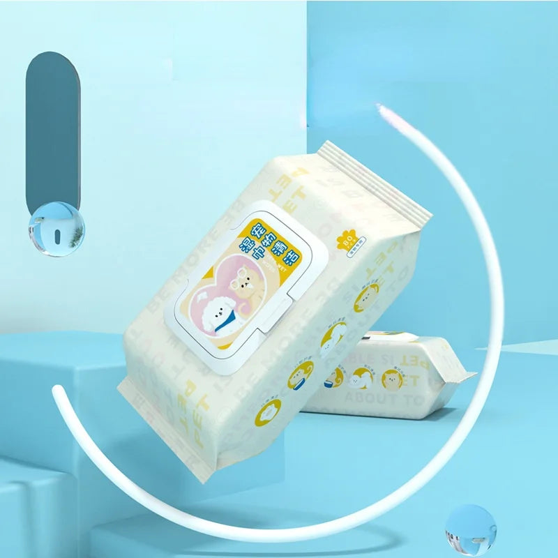 Usable Pet Wet Wipes Dogs Cats Teeth Cleaning Teeth Cleaning Soft Paper Tear Ass Eye Tears Finger Health Care Hygiene Paws Poop 80Pcs