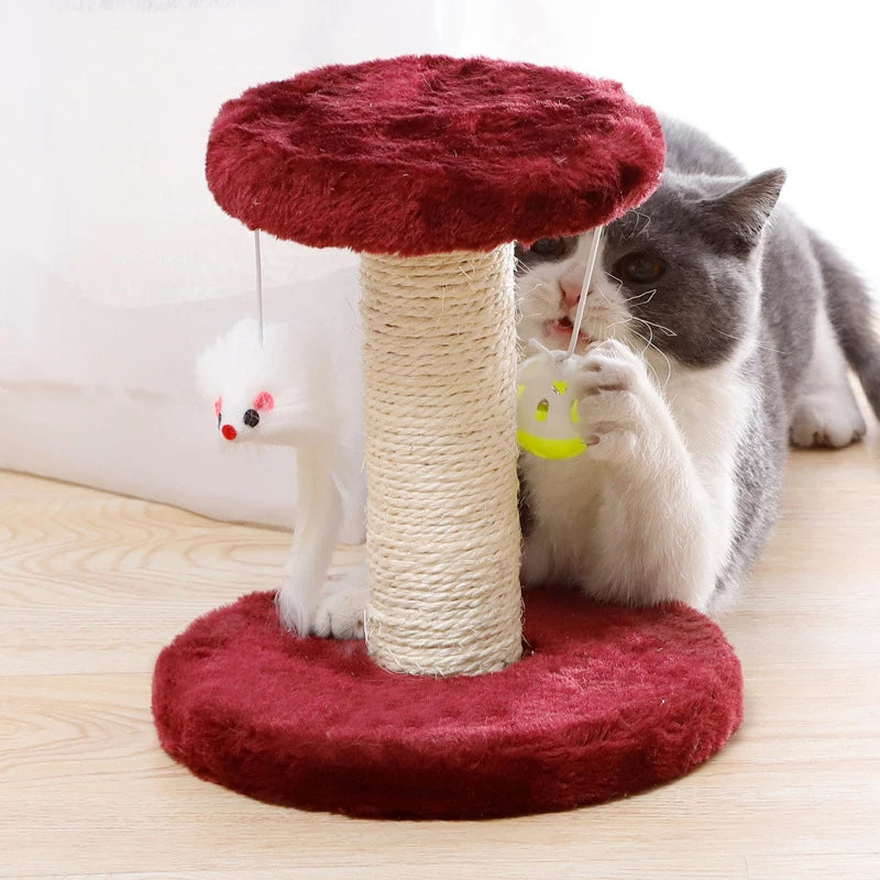 Wood Indoor Cat Scratching Post Sisal Cat Scratcher Interactive pet toys for Cats Kitten Playing Toys Cat Tree Toys Pet Supplies